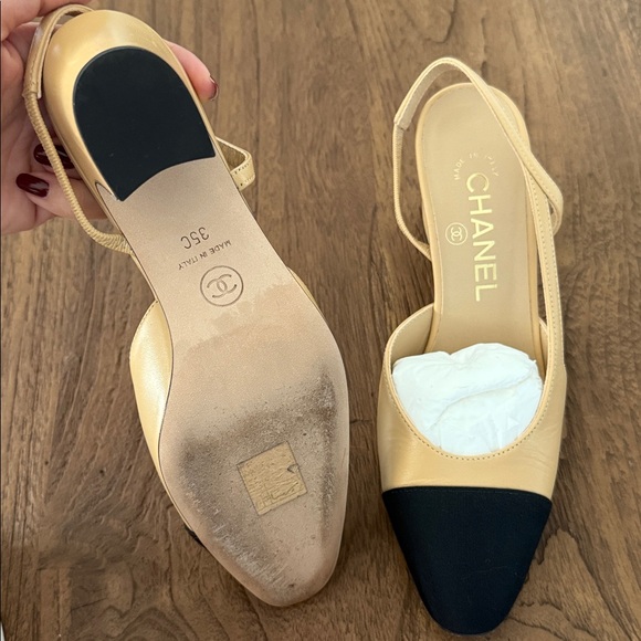 Chanel sling backs classic beige 35C - Picture 7 of 9